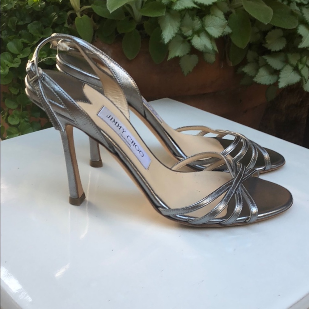 Jimmy choo sexy silver strappy sandal authentic